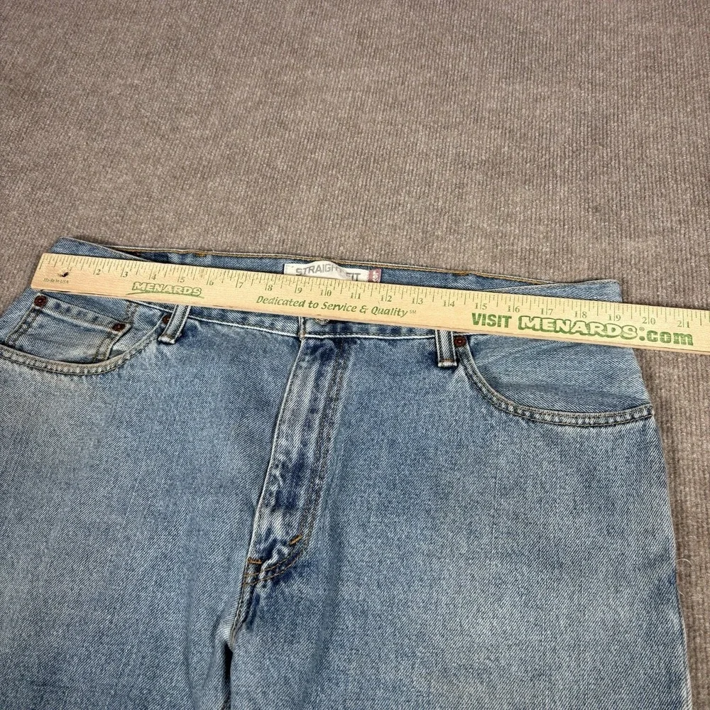 Levis 505 Jeans Mens 38x32‎ Regular Fit Straight Leg Light Wash Blue Denim Y2K